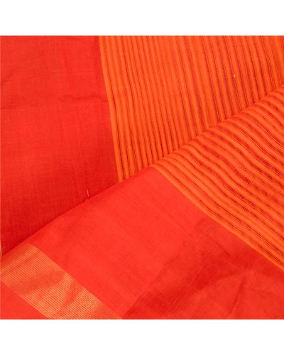Sanskriti Vintage Dupatta Long Stole Pure Cotton Hijab Orange Woven Scarves DC-51376-Orange-Woven Work-Pure Cotton-4