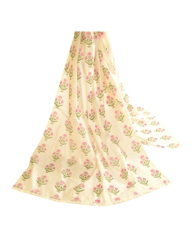 Sanskriti Vintage Dupatta Long Stole Cotton Silk Ivory Hand-Block Printed Hijab DC-51616-Ivory-Hand-Block Printed Work-Cotton Silk-2