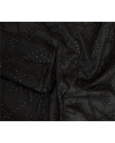 Sanskriti Vintage Dupatta Long Stole Cotton Handmade Applique &amp; Mukesh Work DC-51632-Black-Applique Work-Cotton-3