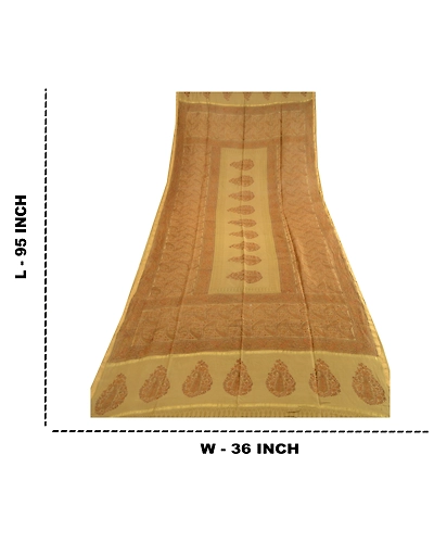 Sanskriti Vintage Dupatta Long Stole Cotton Silk Green Block Printed Scarves DC-51653-Green-Block Printed Work-Cotton Silk-1