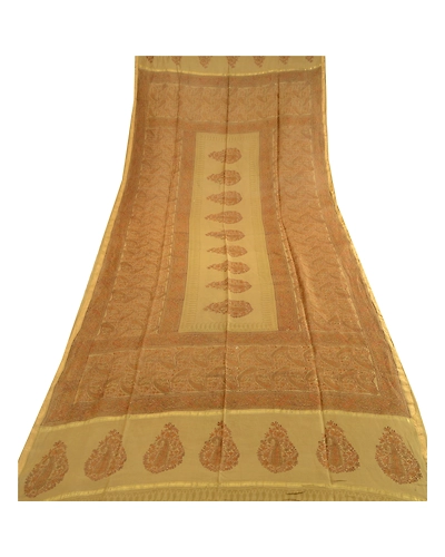 Sanskriti Vintage Dupatta Long Stole Cotton Silk Green Block Printed Scarves DC-51653-Green-Block Printed Work-Cotton Silk-7
