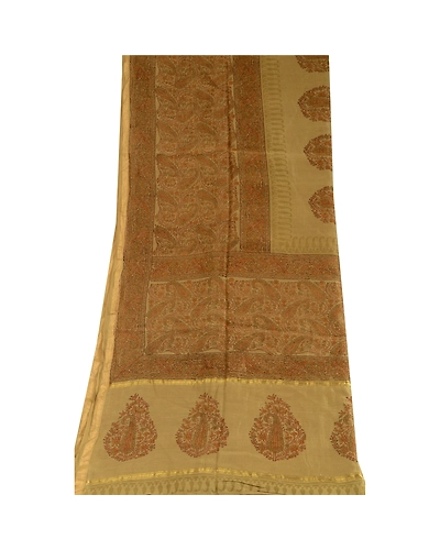 Sanskriti Vintage Dupatta Long Stole Cotton Silk Green Block Printed Scarves DC-51653-Green-Block Printed Work-Cotton Silk-8