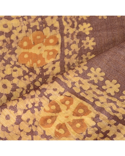 Sanskriti Vintage Dupatta Long Stole Pure Cotton Purple Batik Work Wrap Shawl DC-51679-Purple-Batik Work-Pure Cotton-4