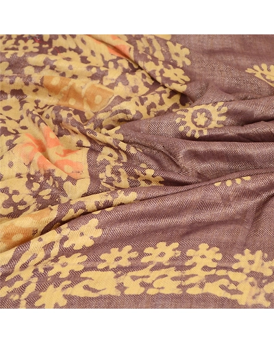 Sanskriti Vintage Dupatta Long Stole Pure Cotton Purple Batik Work Wrap Shawl DC-51679-Purple-Batik Work-Pure Cotton-6