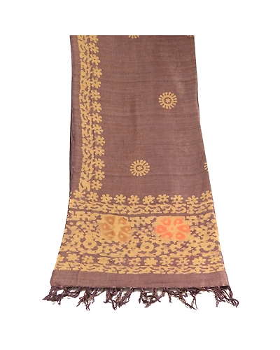 Sanskriti Vintage Dupatta Long Stole Pure Cotton Purple Batik Work Wrap Shawl DC-51679-Purple-Batik Work-Pure Cotton-8