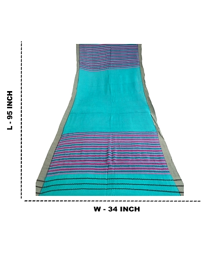 Sanskriti Vintage Dupatta Long Stole Pure Woolen Green Printed Scarves DC-51684-Green-Printed Work-Pure Woolen-1