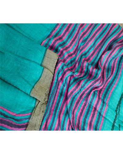 Sanskriti Vintage Dupatta Long Stole Pure Woolen Green Printed Scarves DC-51684-Green-Printed Work-Pure Woolen-3