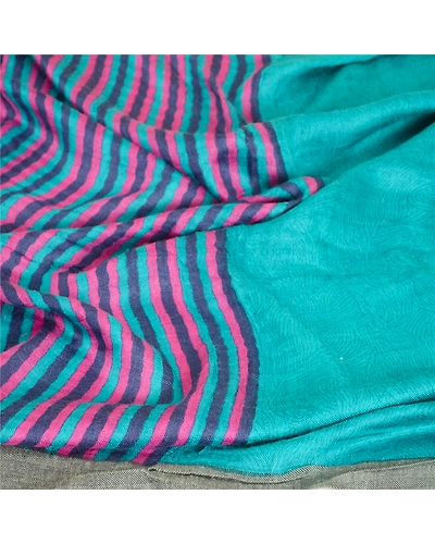 Sanskriti Vintage Dupatta Long Stole Pure Woolen Green Printed Scarves DC-51684-Green-Printed Work-Pure Woolen-6