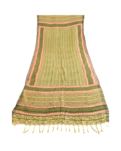 Sanskriti Vintage Dupatta Long Stole Woolen Green Shawl Printed Hijab DC-51696-Green-Printed Work-Woolen-7