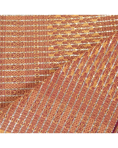 Sanskriti Vintage Dupatta Long Stole Cotton Purple Hijab Woven Wrap Scarves DC-51802-Purple-Woven Work-Cotton-4