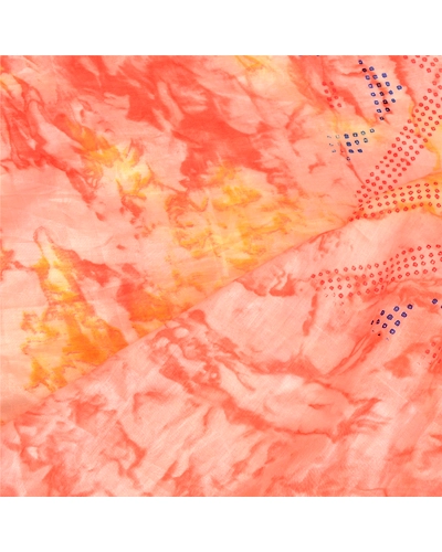 Sanskriti Vintage Dupatta Long Stole Art Silk Pink Hijab Painted Wrap Scarves DC-51807-Pink-Painted Work-Art (Artificial) Silk-4