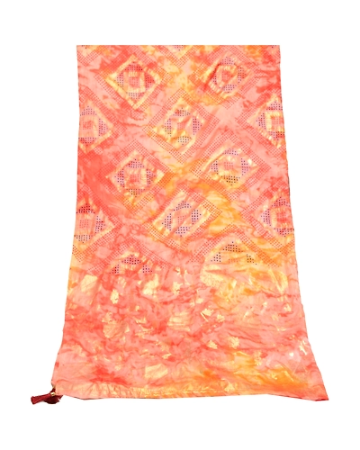Sanskriti Vintage Dupatta Long Stole Art Silk Pink Hijab Painted Wrap Scarves DC-51807-Pink-Painted Work-Art (Artificial) Silk-8