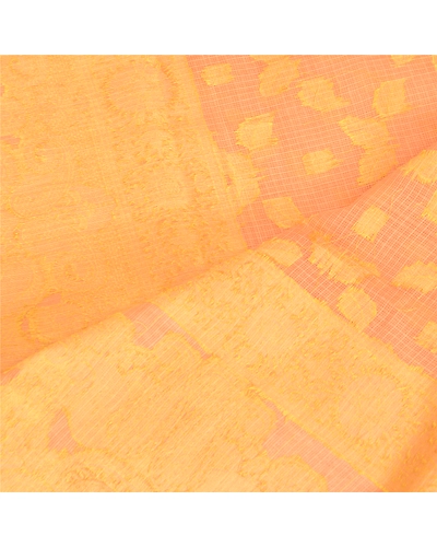 Sanskriti Vintage Dupatta Long Stole Cotton Silk Peach Woven Kota Doria Scarves DC-51859-Peach-Woven Work-Cotton Silk-4