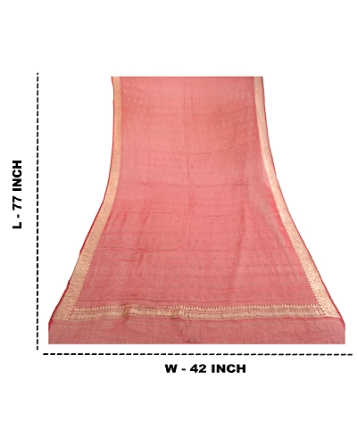 Sanskriti Vintage Dupatta Long Stole Pure Georgette Silk Dark Red Woven Brocade DC-51923-Dark Red-Zari Work-Pure Georgette Silk-1