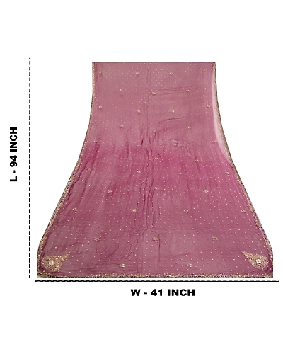 Sanskriti Vintage Dupatta Long Stole Pure Georgette Silk Wine Hand Beaded Hijab DC-51981-Shade Of Wine-Sequins Work-Pure Georgette Silk-1