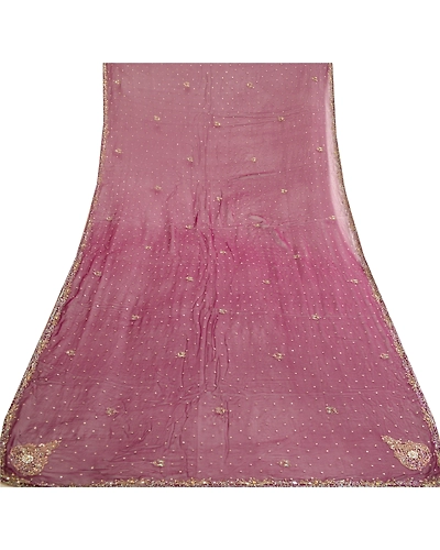 Sanskriti Vintage Dupatta Long Stole Pure Georgette Silk Wine Hand Beaded Hijab DC-51981-Shade Of Wine-Sequins Work-Pure Georgette Silk-7