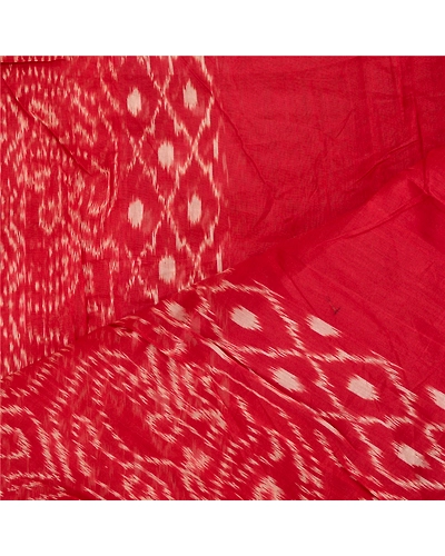 Sanskriti Vintage Dark Red Cotton Silk Dupatta Long Stole Woven Wrap Scarves DC-52062-Dark Red-Ikat Work-Cotton Silk-5