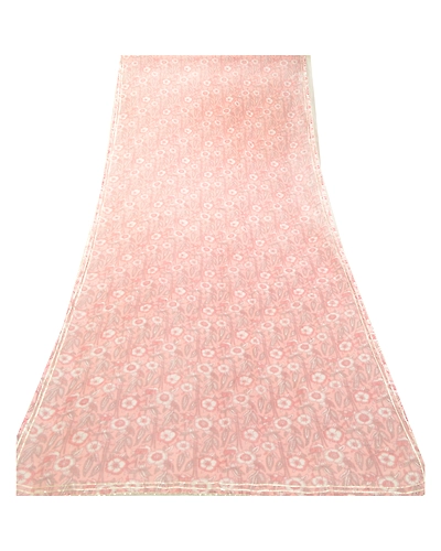 Sanskriti Vintage Pink Dupatta Long Stole Blend Silk Kota Doria Printed Hijab DC-52234-Pink-Printed Work-Blend Silk-8