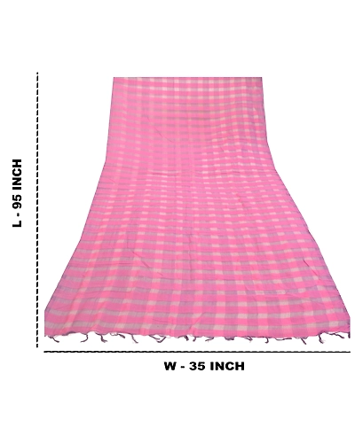 Sanskriti Vintage Long Pink Dupatta Stole Pure Cotton Woven Wrap Scarves DC-52251-Pink-Woven Work-Pure Cotton-2