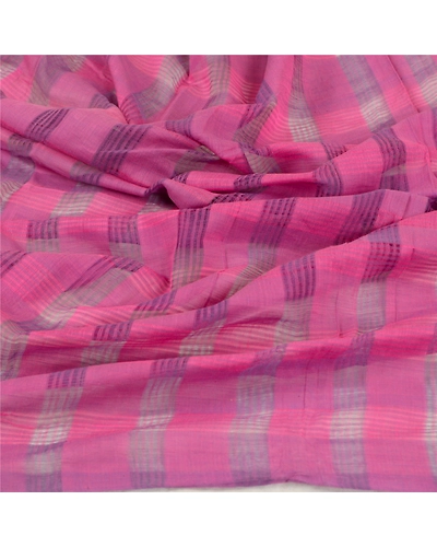 Sanskriti Vintage Long Pink Dupatta Stole Pure Cotton Woven Wrap Scarves DC-52251-Pink-Woven Work-Pure Cotton-7