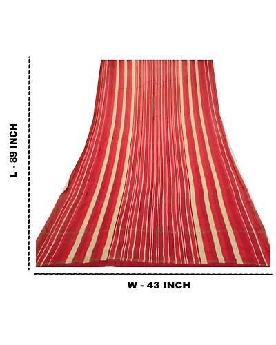 Sanskriti Vintage Long Dupatta Stole Pure Cotton Dark Red Printed Woven Scarves DC-52272-Dark Red-Printed Work-Pure Cotton-2
