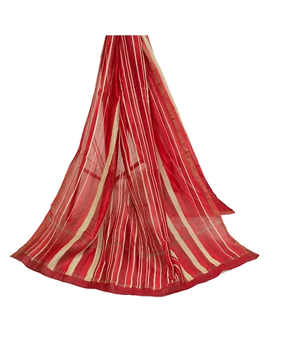 Sanskriti Vintage Long Dupatta Stole Pure Cotton Dark Red Printed Woven Scarves DC-52272-Dark Red-Printed Work-Pure Cotton-1