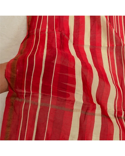 Sanskriti Vintage Long Dupatta Stole Pure Cotton Dark Red Printed Woven Scarves DC-52272-Dark Red-Printed Work-Pure Cotton-4