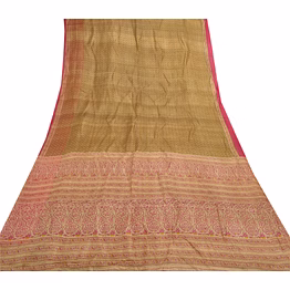 sanskriti vintage green sarees 100% pure silk printed sari soft 5yd craft fabric, pr-54933