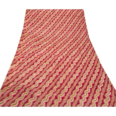 Sanskriti Vintage Dark Red Sarees Art Silk Printed Fabric Craft Ethnic Sari, PR-41332