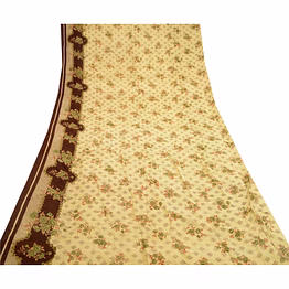 sanskriti vintage olive green sarees printed indian pure silk sari craft fabric, pr-58108