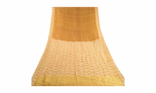 Sanskriti Vintage Green Sarees Indian Pure Silk Printed Sari Floral Craft Fabric, PR-59331