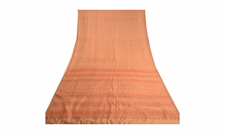 Sanskriti Vintage Brown Sarees Pure Silk Printed Sari Floral 5Yd Craft Fabric, PR-59341