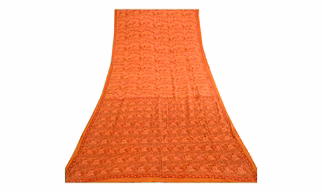Sanskriti Vintage Sarees Multi 100% Pure Silk Printed Sari Floral Craft Fabric, PR-62012