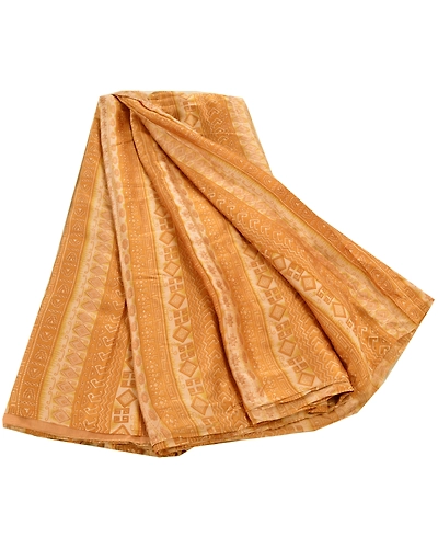 Sanskriti Vintage Brown 100% Pure Silk Sarees Printed Sari Craft Floral Fabric, PR-41506-Brown-Printed Work-100% Pure Silk-1