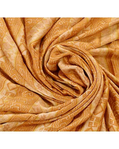 Sanskriti Vintage Brown 100% Pure Silk Sarees Printed Sari Craft Floral Fabric, PR-41506-Brown-Printed Work-100% Pure Silk-5