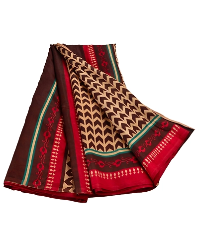 Sanskriti Vintage Brown Sarees Art Silk Printed Craft Fabric Indian Sari, PR-41552-Brown-Printed Work-Art Silk-1