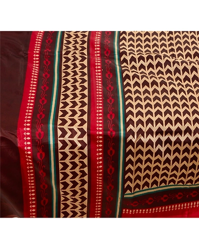 Sanskriti Vintage Brown Sarees Art Silk Printed Craft Fabric Indian Sari, PR-41552-Brown-Printed Work-Art Silk-2