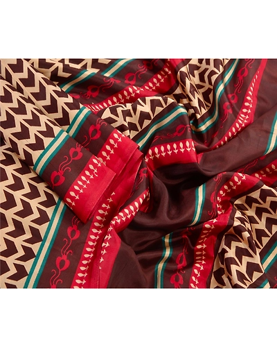 Sanskriti Vintage Brown Sarees Art Silk Printed Craft Fabric Indian Sari, PR-41552-Brown-Printed Work-Art Silk-3