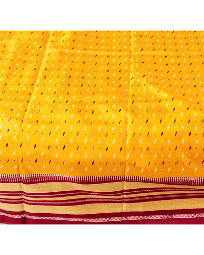 Sanskriti Antique Vintage Yellow Sarees Art Silk Printed Indian Sari 5 Yd Fabric, PR-41898-Yellow-Art Silk-2