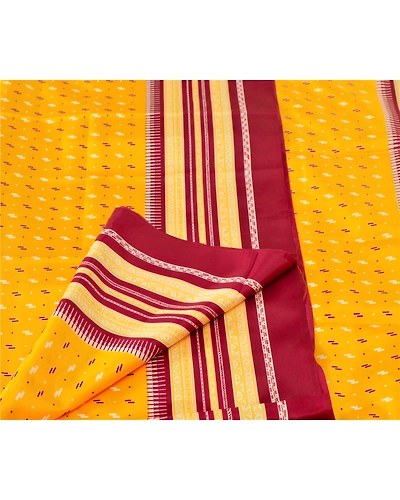 Sanskriti Antique Vintage Yellow Sarees Art Silk Printed Indian Sari 5 Yd Fabric, PR-41898-Yellow-Art Silk-4