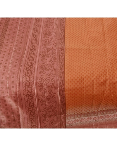 Sanskriti Vintage Pink Indian Sari Art Silk Printed Craft Fabric Cultural Sarees, PR-44205-Pink-Art Silk-2