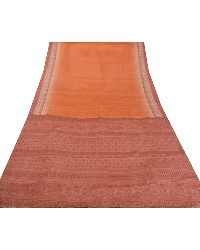 Sanskriti Vintage Pink Indian Sari Art Silk Printed Craft Fabric Cultural Sarees, PR-44205-Pink-Art Silk-6