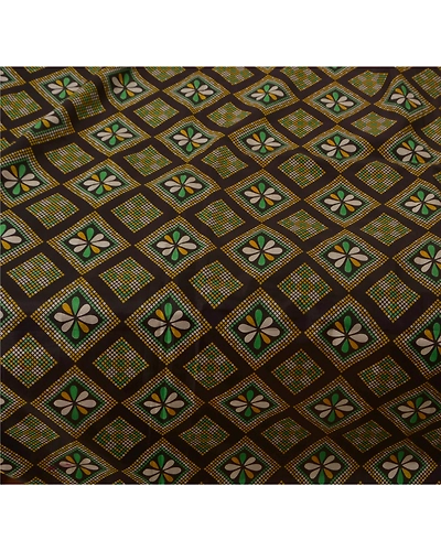 Sanskriti Vintage Indian Sari Black Art Silk Printed Sarees Craft Fabric Sari, PR-44901-Black-Art Silk-2