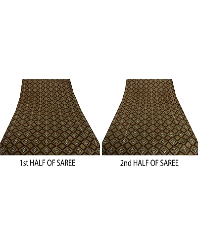 Sanskriti Vintage Indian Sari Black Art Silk Printed Sarees Craft Fabric Sari, PR-44901-Black-Art Silk-5
