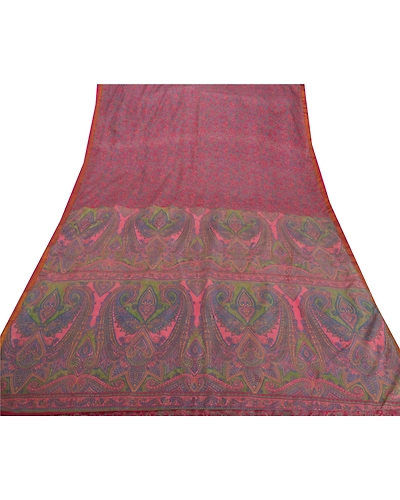 Sanskriti Vintage Pink Sarees Art Silk Printed Sari Craft Zari Border Fabric, PR-46593-Pink-Art Silk-6