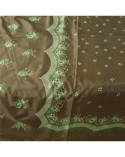 Sanskriti Vintage Dark Red Sarees Art Silk Printed Fabric Craft Sewing Soft Sari, PR-52432-Dark Green-Printed Work-Art (Artificial) Silk-3