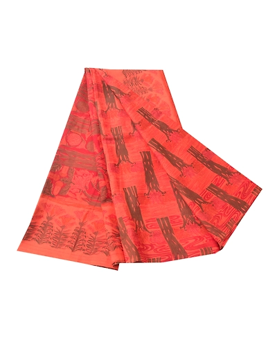 Sanskriti Vintage Dark Peach Indian Sari Pure Silk Fabric Craft Printed Sarees, PR-52596-Dark Peach-Printed Work-100% Pure Silk-6