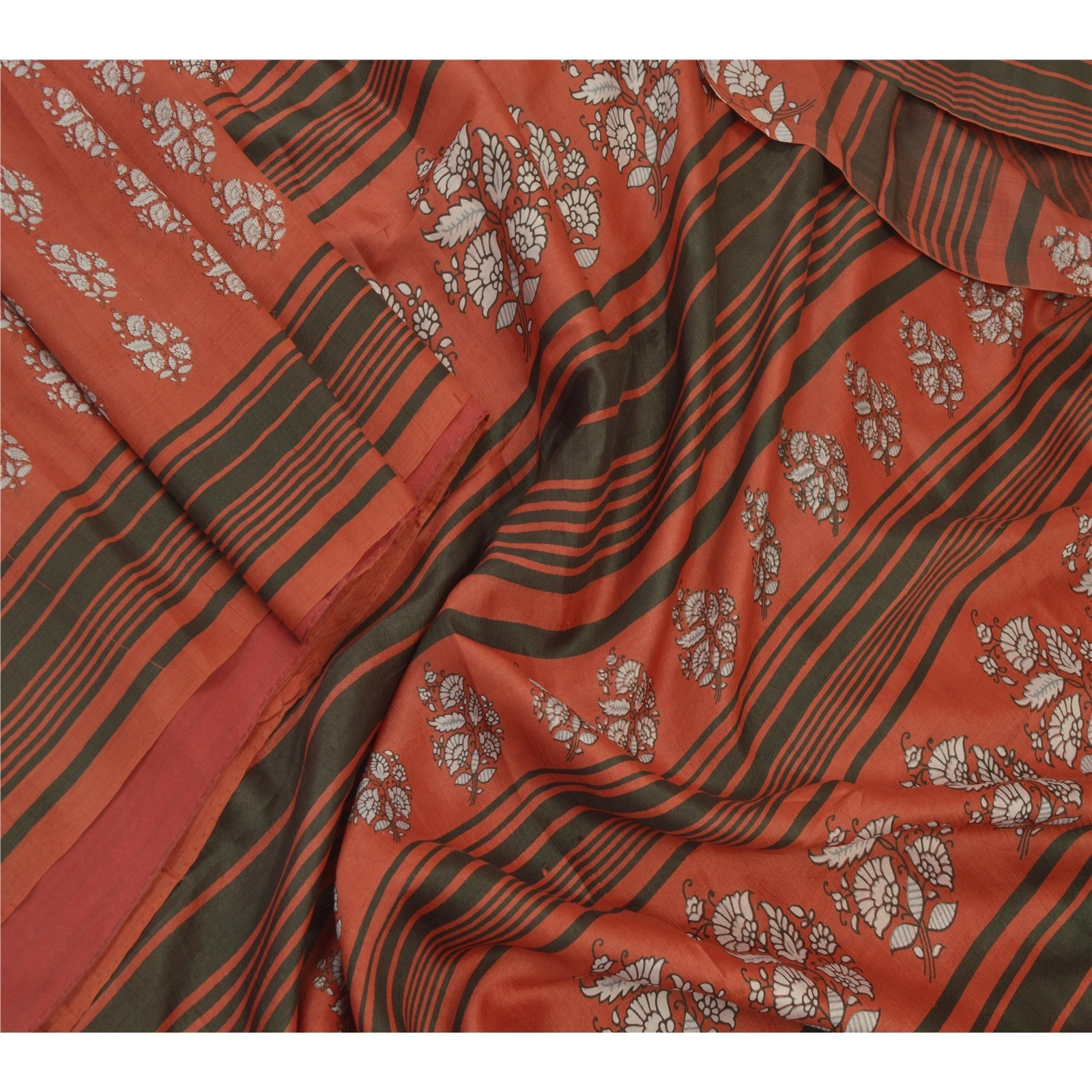 Sanskriti Vintage Dark Red Sarees Pure Silk Printed Sari Craft 5 Yard Fabric, PR-54695-Dark Red-Printed Work-100% Pure Silk-1