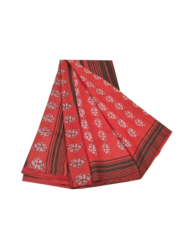Sanskriti Vintage Dark Red Sarees Pure Silk Printed Sari Craft 5 Yard Fabric, PR-54695-Dark Red-Printed Work-100% Pure Silk-6