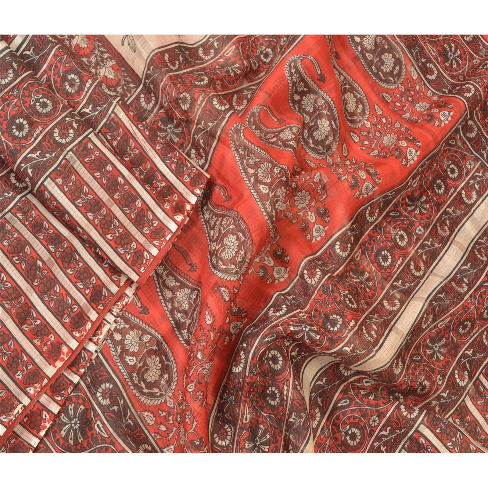 Sanskriti Vintage Red Sarees 100% Pure Silk Fabric Craft Printed Soft Sari, PR-54948-Shades Of Red-Pure Silk-1